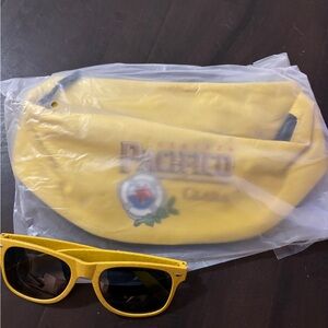 Pacifico cerveza Clara beer Fanny pack and sunglasses new yellow